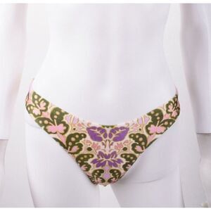 Zimmermann Womens Violet Printed Bikini Bottom Swim Suit AU 0 US 4 NWT